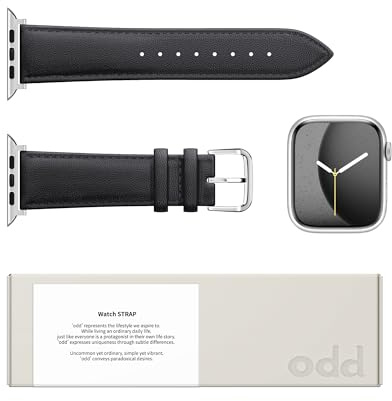 a.odd Leather Strap for Apple Watch Straps 38mm 40mm 41mm 42mm 44mm 45mm 46mm 49mm, Men Women Genuine Leather Replacement Band for iWatch Series 11 10 9 8 7 6 5 4 3 2 1 SE Ultra 3 2 1