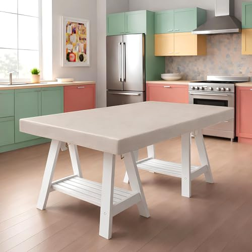 Buccia di Mela Tovaglia elastica 6 Posti estensibile fino a 85x180 cm – Copritavolo Rettangolare con Elastico Perimetrale Made in Italy (Sabbia)