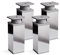 Sossai Vierkant-Möbelfüße MFV1, 4er Set, 120 mm, höhenverstellbar, Chromoptik, für Schränke, Regale und Kommoden