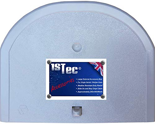 1STec Large External Virgin Media Big Junction Box for Housing Telephone TV Superhub Modem Leads Electrical Connections on External Wall Joining 2/3 Way F-Connector Splitters to Main Outside Drop Wire
