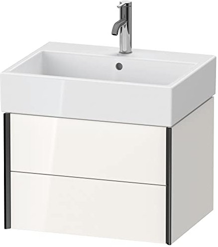 Duravit XViu 4334 Waschtischunterbau wandhängend, 2 Schubkästen, für Waschtisch Vero Air 235060, 584x454 mm, Farbe (Front/Korpus): schwarz matt/weiß hgl. - XV43340B285