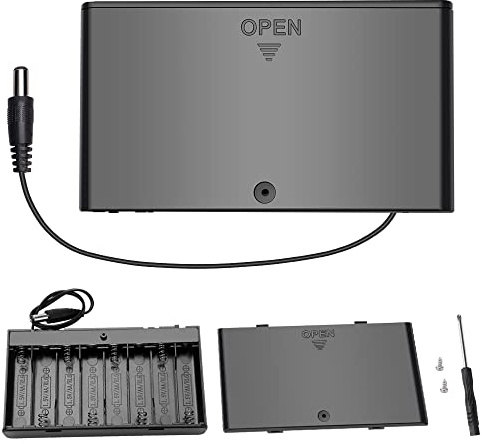 VooGenzek 2 ST AA 12V Batterihållare Fodral Plast Batteriförvaringsbox, med ON/OFF-Brytare + + DC-kontakt