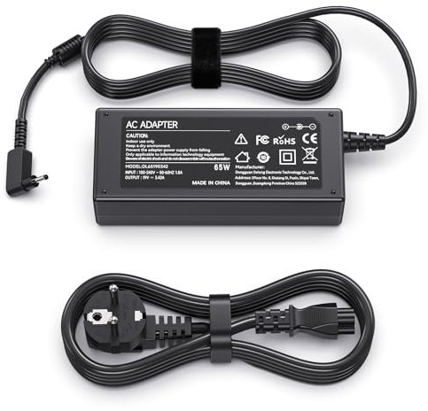 BIUBOTY 65W Cargador Acer portatil Compatible con Acer Aspire 3 5 S7, Swift 3 SF314-51 SF314-52 Swift 1, Chromebook C720 C740 CB3 C810 CB5 AC Adaptador (3.0 * 1.1mm)