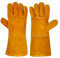 WOKICOR Guantes ignífugos para chimenea y barbacoa, guantes de protección contra el calor, guantes resistentes al calor, guantes de horno y chimenea, color marrón, resistentes y seguros, resistentes