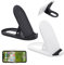 DWPVT 2pcs Adjustable Foldable Cell Phone Stands Universal Portable Multi-Angle Pocket Mobile Phone Desktop Holder Stand Compatible with iPhone Samsung Galaxy (Black + White)