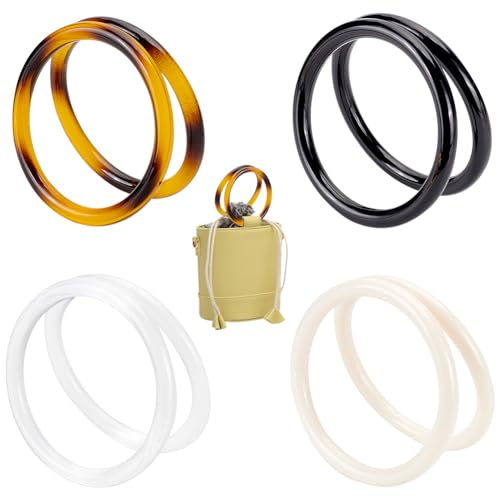 PH PandaHall 80 pezzo di Manico per Borsa Ad Anello Rotondo, Manici per Borse In Legno In 4 colore, Sostitutivi per Cannucce Estive, Borse In Tela Da Spiaggia, Borsa All'Uncinetto In Macramè