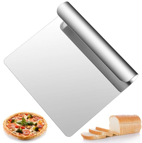 Taglia Impasto, Utensili da Cucina, Spatola Cucina, Rotelle Tagliapizza Raschietto Cucinas in Acciaio Inox 304, Tarocco per Impasti, Tagliapasta in Acciaio Inossidabile 304 per Tort Pizza Dough