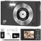 Digitalkamera,4K Autofokus Fotoapparat Fotokameramit 64G SD-Karte 64MP,16X Digitalzoom with 2,7 großem Bildschirm,Digitalzoom Tragbar Kompaktkamera (schwarz)