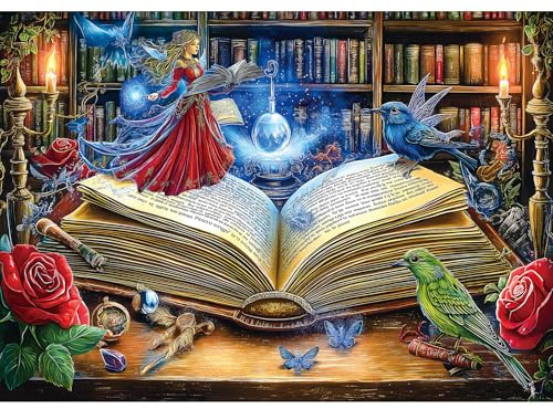 Blueforest 1000 Piece Jigsaw Puzzle for Adults, Magical Book Art Puzzle, Challenging Fun Unique Adult Puzzles for Relaxation & Wall Decor 27.5x19.7 Inch