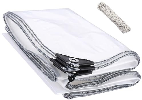 Telone Trasparente per Esterni 280 x 460 cm Antistrappo Impermeabile, Telo di Copertura in Pvc Teli Impermeabili per Esterno per Rimessaggi Tende Balconi Coperture, trasparente