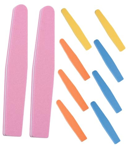 ULTECHNOVO 10pcs Professional Pedicure Nail Files Sponge Nail Buffers Washable Multi-Color Filing Tools for Salon and Home Manicure Care