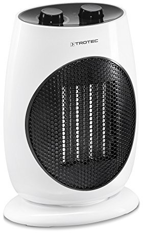 TROTEC Keramik Heizlüfter TFC 18 E – Heizleistung 1100 W / 1800 W – Elektroheizung mit Thermostat, Raumgröße 22 m² bis 55 m³, Oszillationsfunktion 70°
