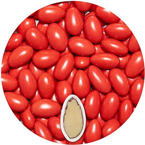 EinsSein Confetti di Mandorla Matrimonio Colorato rosso chiaro 500g | 120 pezzzo Confettata per Comunione Battesimo Cresima Nascita e Laurea | Decorazioni Bomboniere per Bimba Cuoricini