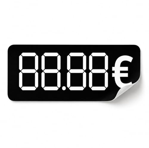 Preisaufkleber zum Selbstbeschriften, 40 × 15 mm, 100 Stück – schwarze Preisetiketten mit Euro-Zeichen, permanent haftend, wischfest & wasserbeständig