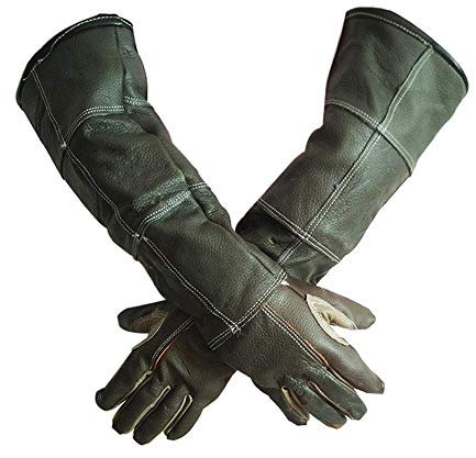 gaeruite Gants de Manipulation des Animaux de sécurité Anti-morsures, Gants de Protection en Cuir Ultra-Longs pour Animaux capturés, Reptiles, Chats