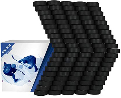 Golden Sport Ice Hockey Pucks, 100pcs, Official Regulation, for Practicing and Classic Training, Diameter 3, Thickness 1, 6oz, Black