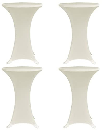 vidaXL Överdrag till ståbord Ø80 cm gräddvit stretch 4 st