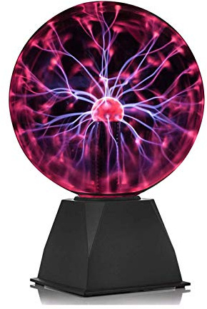 Stansport Bola de Plasma mágica de 8 Pulgadas, luz de Noche Sensible al Sonido y al Tacto electrostático Bola de Cristal mágica Luz de Cristal para Decoraciones Dormitorio de niños