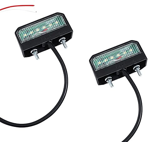 Eacalyc 2 * LED Number Plate Lights, Car Rear License Plate Lamps 12~24V Waterproof for For Car, Trailer, Vehicle or Truck