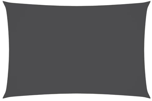 vidaXL Toldo Parasol Lona Protector Solar Sombra de Patio Jardín Terraza Balcón Parque Exterior de Vela Rectangular de Tela Oxford Antracita 6x8 m