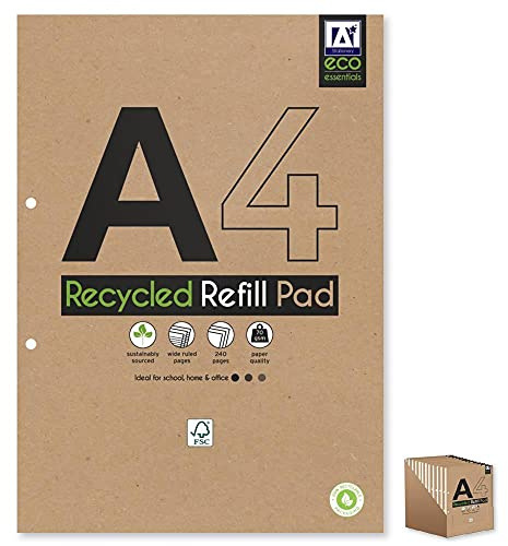 Eco Essential Recycling-Block, A4, 70 g/m², 240 Seiten, nachhaltig bezogen, breit liniert