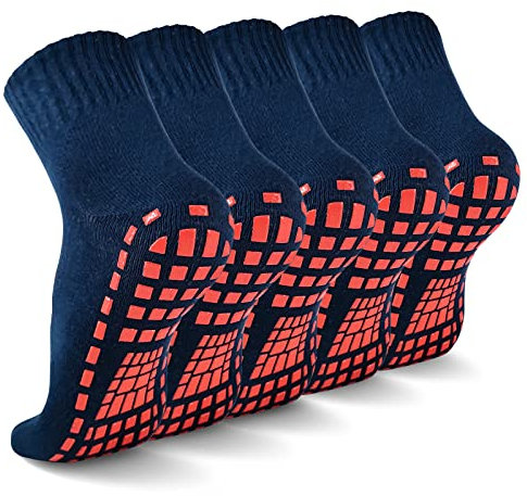 NOVAYARD 5 Paar Rutschfeste Socken Stoppersocken Griff Pilates Krankenhaus Yoga Anti Rutsch Socken für Herren Damen ﻿