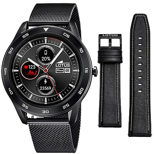 LOTUS Montre pour Homme 50010/A Smartwatch Boîtier en Alliage Noir Bracelet en Acier Inoxydable Noir