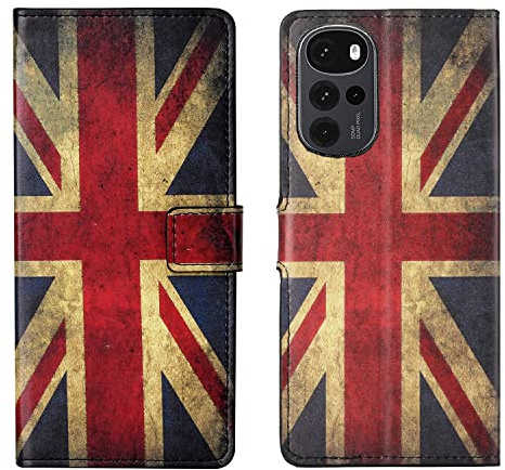 Thoankj Motorola G22 Flip Case, Moto G22 Phone Case Shockproof Soft PU Leather Wallet Cases with Card Holder Slots Magnetic Folio Protective Cover for Motorola Moto G22 UK Flag