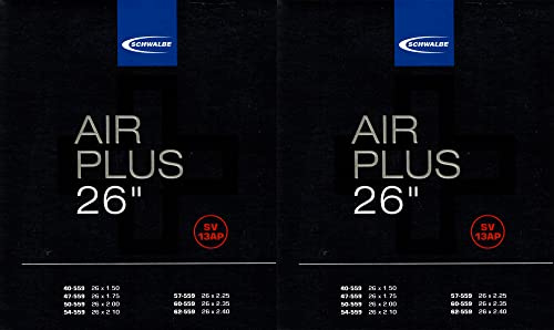 2X Schwalbe Schlauch SV13AP 26 Zoll (40/62-559) Air Plus höhere Lufthaltigkeit