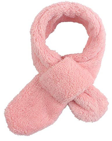 Warmer Fleece Schal für Baby Kinder Winter Rundschal aus Plüsch Dick loop schal Mädchen Jungen schlauchschal für 1-10Jahren(Skin pink)