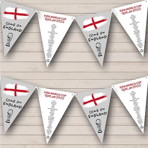 Fingerprint Designs Come On England National Football Team Personalised Any Text Banner Bunting