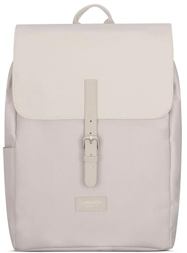 LARKSON Rucksack Damen Klein Beige - Ida - Kleiner Damenrucksack für Freizeit, Uni oder City - Mit Laptop Fach (bis 13 Zoll) - Elegant & Nachhaltig - Wasserabweisend