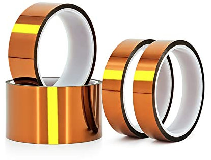 Qrity 1 Pièces Ruban Adhésif Haute Température, 10mm x 33m, Résistant à la Chaleur Ruban 260-300℃, pour Imprimante 3D, Soudure, Batterie, Moteur