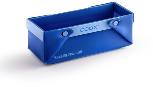 coox WUNDERFORM Frame S in Blau, die erste faltbare Backform, die faltbare Silikon-Backform, die alles kann