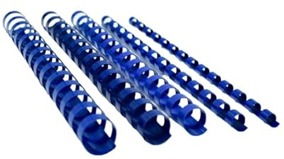 Plastikbinderücken, PVC, 16 mm, 14 Ringe, A5, Blau, 25 Stück