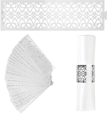 URROMA Serviettenringe, 50 St點k, reflektierend, goldfarben, Serviettenschnallenhalter, klassisches Serviettenringhalter-Set f黵 Esszimmer, Hochzeit, Party, Tischdekoration, 50 St點k