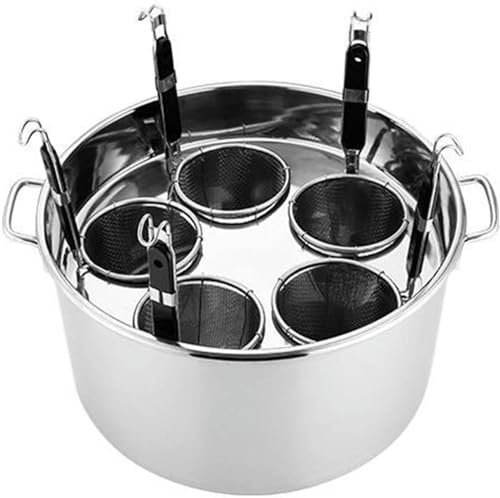 Pentole, Pentola per Pasta Cuocipasta in Acciaio Inossidabile, Pentole con Divisore E Colino Scolapasta, Set di Inserti per Cuocipasta Cucina Domestica Pentola A Vapore, 5 Fori