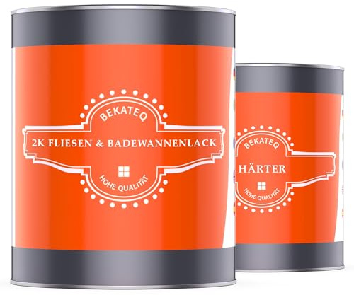 Fliesenlack Badewannenlack 2,5kg Taubenblau - 2K PU Wandfliesen Bodenfliesen Lack, Badewannenbeschichtung, Badewannenfarbe - für Acryl, Emaille, GFK, Waschbecken, Duschtasse, Duschwanne LS-410