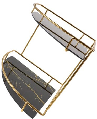 Hemobllo Shower Shelves Corner Iron Glass Storage Rack Bathroom Counter Organizer No Drill