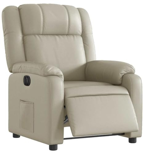 vidaXL Relaxsessel Elektrisch Creme Kunstleder
