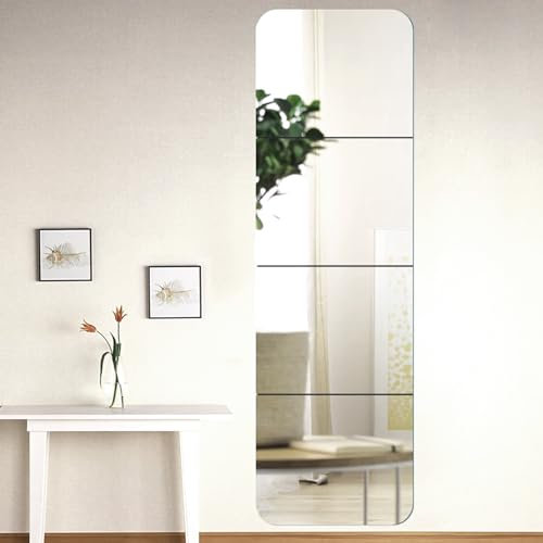 Spiegel Selbstklebend Fliesenspiegel Spiegel Zum Aufkleben Klebespiegel Acryl Spiegel Ohne Bohren Dekorative Wandspiegel für Die Wand Schrank Schließfach Wohnzimmer Badezimmer Umkleideraum 20 x 20 cm