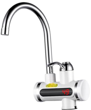 WOONEKY Grifo de Cocina Color Aleatorio Acero Inoxidable y Abs con Pantalla Digital Led, Calentador Instantáneo de Agua Caliente y Fría, Fácil Instalación para Fregadero