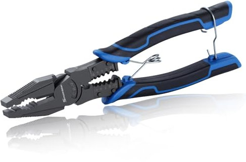 SPEEDWOX Pinze combinate da 22,9 cm con spelafili e crimpatrici, resistenti e ad alta leva, per crimpatura, spelatura, cesoiatura, avvitamento, pinze, pinze combinate per rimuovere le viti