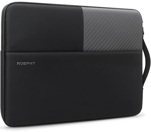 ROEPHY 14 Inch Laptop Sleeve Case,Waterproof Laptop Protective Carry Case with Handle for MacBook Air 15,Surface Laptop 5/6, HP, Lenovo Yoga,Dell XPS,Black