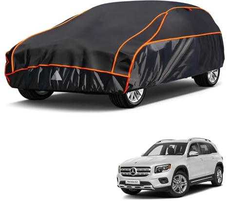 kayme Hagelschutzplane Auto Autoabdeckung Wasserdicht Atmungsaktiv，Hagelschutz Vollgarage Passend für Mercedes GLB（2019-2024）, Hagelschutzgarage Abdeckplane für Hagel Sonne Regen Schutz, Schwarz