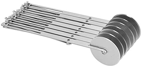 Cortador de Masa para Pizza de Acero Inoxidable con Ruedas Múltiples, Cortador de Pizza con Ruedas, de Masa Multiredondo para (Siete rondas de
