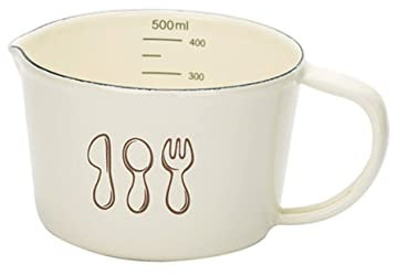 MAGICLULU Accurate Scale Enamel Cup Measuring Mug Handle Food Grade Safe for Kitchen Use