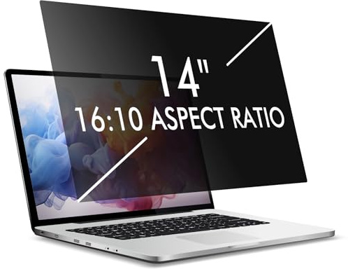 Nsyee Blickschutzfilter Blickschutzfolie für 14 Zoll Laptop, Sichtschutzfolie Laptop Sichtschutz Abnehmbarer Anti Blaulicht Sichtschutzfilter, Privacy Filter Blendschutz 14 Zoll 16:10 (301 x 188 mm)