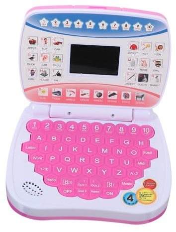 OFFIGAM Computadora Portátil De Juguete para Niños 1-3 Años Pantalla Led Mini Laptop Educativa