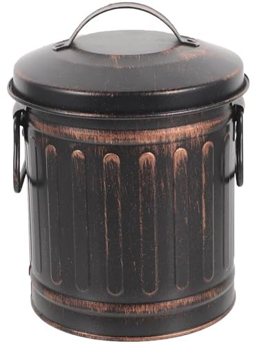 Ericetion Secchio con Coperchio, Vintage, Secchio di Metallo, Secchio di Carbone, Lattina, Secchio, Contenitore Serbatoio di Stoccaggio per Bracieri, Stufa a Legna